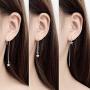 Sterling Silver Threader Tassel Earrings Star Drop Dangle Long Charm Earrings A Pair