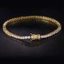 GEMSME 18K White Gold Plated Cubic Zirconia Classic Tennis Bracelet 7.5 Inch (Gold-Plated-Brass)