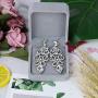 Big Vintage Diamond Mounted Silver Flower Teardrop Stunning Dangle Drop Chandelier Earrings for Women Girls