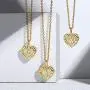 Trendsmax Heart Love Initial Letter A to Z Alphabet Pendant Necklace Gift for Women Girls Gold Plated Stainless Steel Rolo Link Chain Necklace Length Personalized