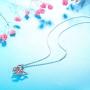 Sllaiss Pink Crystal Butterfly Pendant Necklace for Women, with Small Aurora Borealis Crystals Made from Swarovski