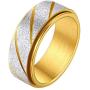 ChainsPro Men/Women 8MM Durable Spinner Ring, Can Custom, Sparkly Smooth-Finished, Size #7-#12, Stainless Steel/18K Gold Plated (Send Gift Box)