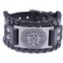 Pagan Triple Moon Goddess Pentagram Tree of Life Leather Bracelet for Men/Women Amulet Jewelry