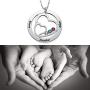 MyNameNecklace Personalized Heart Pendant Made with Swarovski Crystals Custom Engraved Precious Metals Silver 925 & Gold Plating Jewelry