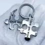 AMOR SPES 2pcs Couples Key Chain Set I Love You More I Love You Most Stainless Steel