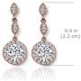 A+O Bridesmaid Gift, Wedding Drop Dangle Crystal Earrings in Silver, Gold, Rose Gold