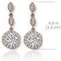 A+O Bridesmaid Gift, Wedding Drop Dangle Crystal Earrings in Silver, Gold, Rose Gold