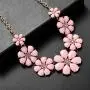 Lux Accessories Pave Flower Bib Statement Floral Chain Necklace