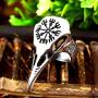 Gungneer Viking Raven Skull Vegvisir Scandinavian Compass Stainless Steel Ring Men Women Norse Protection Jewelry