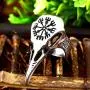 Gungneer Viking Raven Skull Vegvisir Scandinavian Compass Stainless Steel Ring Men Women Norse Protection Jewelry Gungneer Viking Raven Skull Vegvisir Scandinavian Compass Stainless Steel Ring Men Women Norse Protection Jewelry