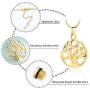mingkejw Cremation Jewelry Tree of Life Keepsake Round Hollow Waterproof Urn Pendant Ashes Necklace Memorial Ashes Holder Jewelry for Women Men