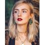 Hanpabum 9 Pairs Acrylic Statement Earrings for Women Leaf Dangle Drop Earrings Resin Bohemian Trendy Earrings Fashion Jewelry Set Girls