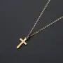 Joxevyia Cross Necklace for Boy 14K Gold Filled Stainless Steel Small Cross Pendant with Cuban Chain Necklace Simple Faith Jewelry for Men Women Girls 16-24 Inches