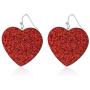 RareLove Valentines Gifts for Girlfriend Bling Red Heart Hook Dangle Earrings Statement Jewelry For Women Girls Silver Alloy Plated