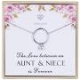 CHICLOVE Aunt and Niece Gift The Love Between Aunt & Niece is Forever Sterling Silver Necklace Aunt Niece Jewelry