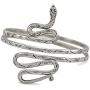 Culture Cross Snake Arm Cuff Adjustable Handmade Bracelet | Hmong Hill Tribe Contemporary Traditional Jewelry Piece | Unique Exotic Style Silver