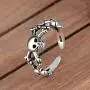 925 Sterling Silver Plated Retro Treble Human Skeleton Skull Head Adjustable Band Ring,Size 5-7 925 Sterling Silver Plated Retro Treble Human Skeleton Skull Head Adjustable Band Ring,Size 5-7