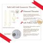Mothers Day Gifts FANCIME 14K Real Solid Yellow Gold Threader Earrings Geometric with Natural Round Cut Diamonds Dainty Long Drop Earrings Fine Jewelry for Women