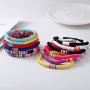 BOMAIL 12 Pcs Heishi Surfer Bracelets African Vinyl Disc 6mm Beads Polymer Clay Rainbow Bracelet Elastic Rope Bracelet Set Summer Beach Jewelry for Women Girls