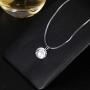 Soul Sister Necklace, Fishing Line Round Cubic Zirconia Necklace, Friendship Invisible Transparent Line Pendant Jewelry for Women Girls Men