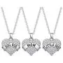 BESPMOSP Big Sis Lil Sis Mom Crystal Heart Pendant Necklace Set Gift for Sister Mothers Day Gift Family Jewelry BESPMOSP Big Sis Lil Sis Mom Crystal Heart Pendant Necklace Set Gift for Sister Mothers Day Gift Family Jewelry