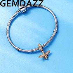 GEMDAZZ Animal Theme Charms in 925 Sterling Silver, Cute 3D Polar Bear, Frog, Cicada, Ladybug, Bee, Dragonfly Beads fit European Women Bracelet, Gift for Birthday/Christmas/Friends/Mom/Lover