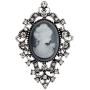 JJTZX Victorian Black Velvet Lace Cameo Choker Gothic Lady Cameo Necklace&Brooch Pin Gift for Her