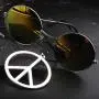 BOMAIL Hippie Dressing Accessory Set Hippie Glasses and Peace Sign Pendant Necklace for Women Men BOMAIL Hippie Dressing Accessory Set Hippie Glasses and Peace Sign Pendant Necklace for Women Men