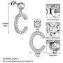 Jewmon Simulated Diamond Iced Out Initial Earrings for Mens Womens 925 Sterling Silver/18K Gold Plated Fashion Alphabet Dangle Drop Earrings Personalized Monogram Jewellery Gift for Girls Women Teens