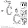 Jewmon Simulated Diamond Iced Out Initial Earrings for Mens Womens 925 Sterling Silver/18K Gold Plated Fashion Alphabet Dangle Drop Earrings Personalized Monogram Jewellery Gift for Girls Women Teens