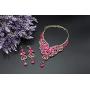 Luxury Chunky Bib Collar Crystal Statement Necklace and Dangle Earrings Wedding Jewelry Set