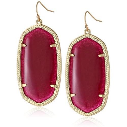 Kendra Scott ''Signature'' Danielle Gold plated Maroon Jade Drop Earrings