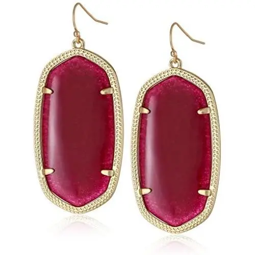 Kendra Scott ''Signature'' Danielle Gold plated Maroon Jade Drop Earrings Kendra Scott ''Signature'' Danielle Gold plated Maroon Jade Drop Earrings