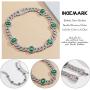 Ingemark CZ Rhinestone Iced Out Link Chain Choker for Women Girls Gorgeous Oval Birthstone Gem Choker Necklace