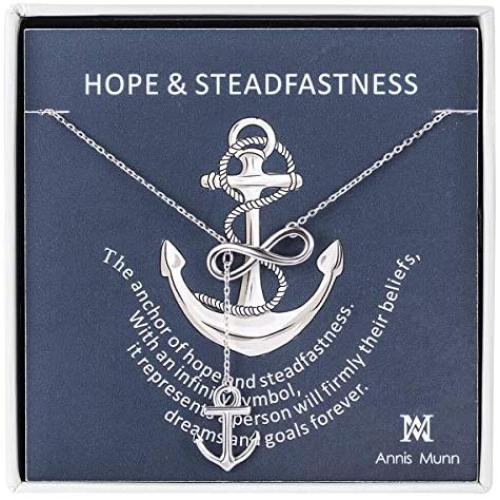 Annis Munn Anchor Infinity Pendant Women Necklace 925 Sterling Silver Women Jewelry Y shaped Adjustable Necklace for Teen Girls Best Gift for Her