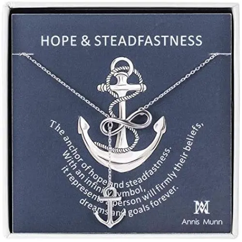 Annis Munn Anchor Infinity Pendant Women Necklace 925 Sterling Silver Women Jewelry Y shaped Adjustable Necklace for Teen Girls Best Gift for Her