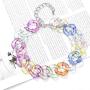 ELABEST Hip Hop Arcylic Necklace Colored Glaze Statement Choker Chunky Rhombus Link Chain Party Ball Nightclub Costume Jewelry for Women and Girls