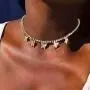Easedaily Boho Necklaces Gold Butterfly Choker Rhinestone Pendant Short Necklace Chain for Women and Girls
