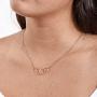 Dear Ava 30th Birthday Gift Necklace - Necklace has 3 Asymmetrical Interlocking Circles and Comes in Rose Gold Plated Brass