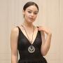 Long Pendant Necklaces Silver Pendant Natural Black Rope Chain Bohemian Necklace for Women Teens Girls with Gift Box