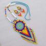 Handmade Beaded Indian Fashion Jewelry Yellow Mix Seed Beaded Star Designer Necklace Earrings set S-53-SB-9 24 X 2.6