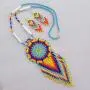 Handmade Beaded Indian Fashion Jewelry Yellow Mix Seed Beaded Star Designer Necklace Earrings set S-53-SB-9 24 X 2.6