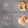 LOLIAS 4 Pairs Twist Wave Dangle Earrings for Women Curved Threader Bar Drop Fashion Earring Jewelry LOLIAS 4 Pairs Twist Wave Dangle Earrings for Women Curved Threader Bar Drop Fashion Earring Jewelry