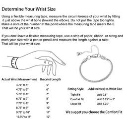 Chili Jewelry Women Girls Moments Snake Chain Charms Bracelet 3mm Stainless Steel Chain Bracelet fits Charm Beads, 5-12 Inch