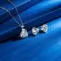 EleQueen Womens Heart Jewelry Set S925 Sterling Silver Cubic Zirconia Love Heart Bridal Pendant Necklace Stud Earrings EleQueen Womens Heart Jewelry Set S925 Sterling Silver Cubic Zirconia Love Heart Bridal Pendant Necklace Stud Earrings