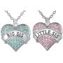 Mothers Day Jewelry Gifts, Mother Daughter Necklaces, Big Sis & Lil Sis Heart Necklace Set, Matching Sister Necklaces, Big & Little Sisters Jewelry