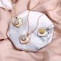 MONOZO Heart Sunflower Necklace for Women, Dainty You are My Sunshine Sunflower Necklace 14k Gold Plated Sunflower Heart Pendant Necklace Jewelry Gifts for Women Girls