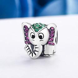 MUERDOU Lucky Elephant Charm Cute Animals Enamel Charms fit Charms Bracelet Necklaces Jewelry Birthday Gifts