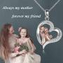 Mother Daughter/Son Necklace Sterling Silver Love Heart Pendant Necklace Always My Daughter/Son Forever My Friend Jewelry Gifts for Women Daughter/Son