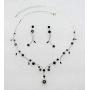 Faship Gorgeous Rhinestone Crystal Floral Necklace Earrings Set